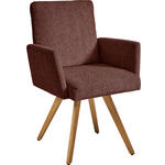 ARMLEHNSTUHL  in Chenille  - Eichefarben/Rosa, Design, Holz/Textil (56/92/60cm) - Dieter Knoll