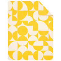 PLÉD, bavlna, 150/200 cm - bílá/žlutá, Basics, textil (150/200cm) - Ibena