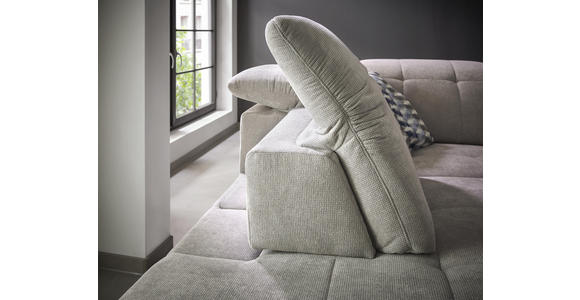 WOHNLANDSCHAFT in Textil Hellgrau - Chromfarben/Hellgrau, Design, Textil/Metall (221/251cm) - Dieter Knoll
