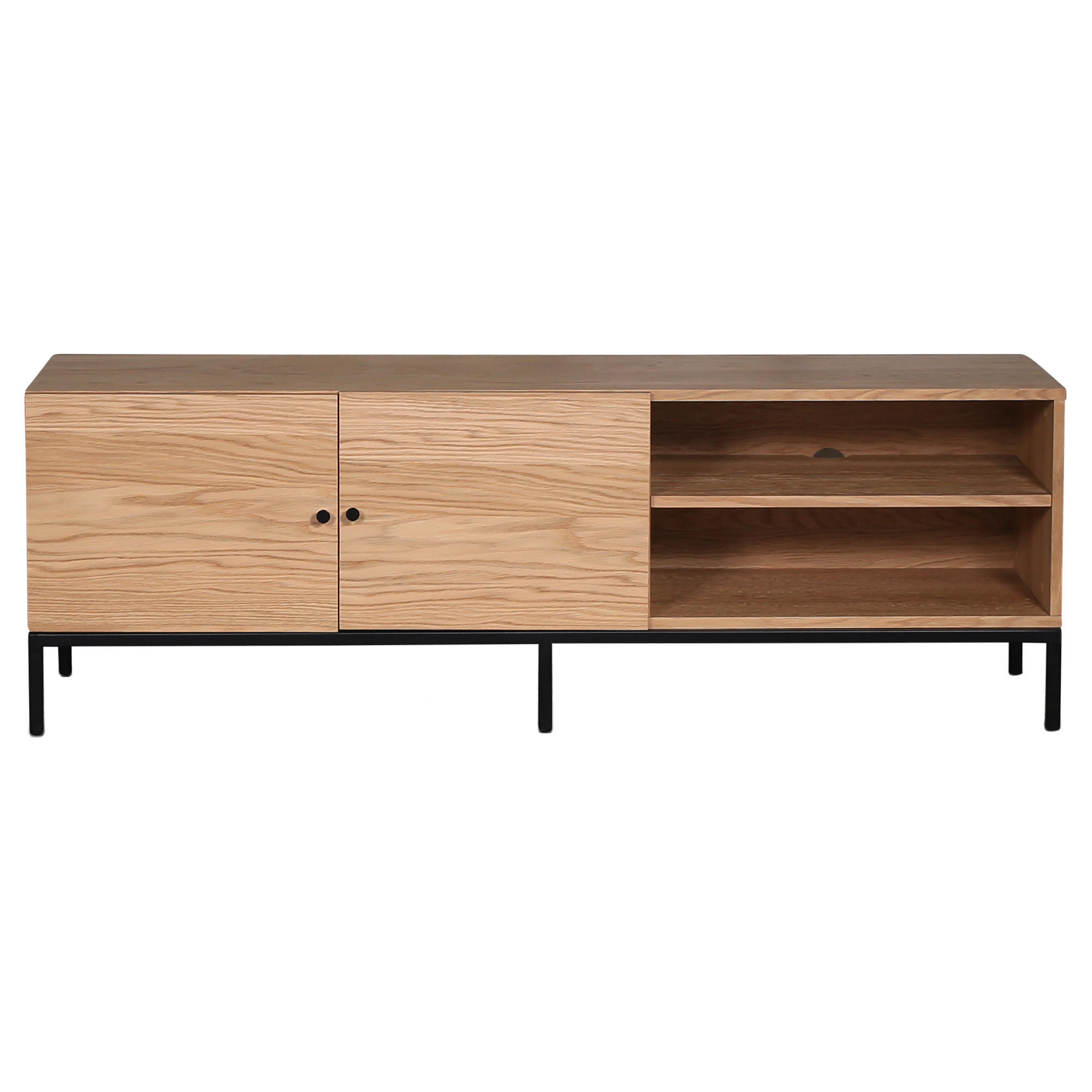 TV-BÄNK  i 150/50/45 cm  - svart/mörkbrun, Klassisk, metall/trä (150/50/45cm) - Niels Andersson