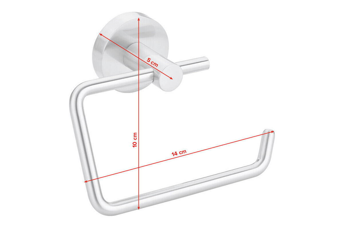 TOILETTENPAPIERHALTER - Edelstahlfarben, Basics, Metall (14/10/5cm) - Tesa