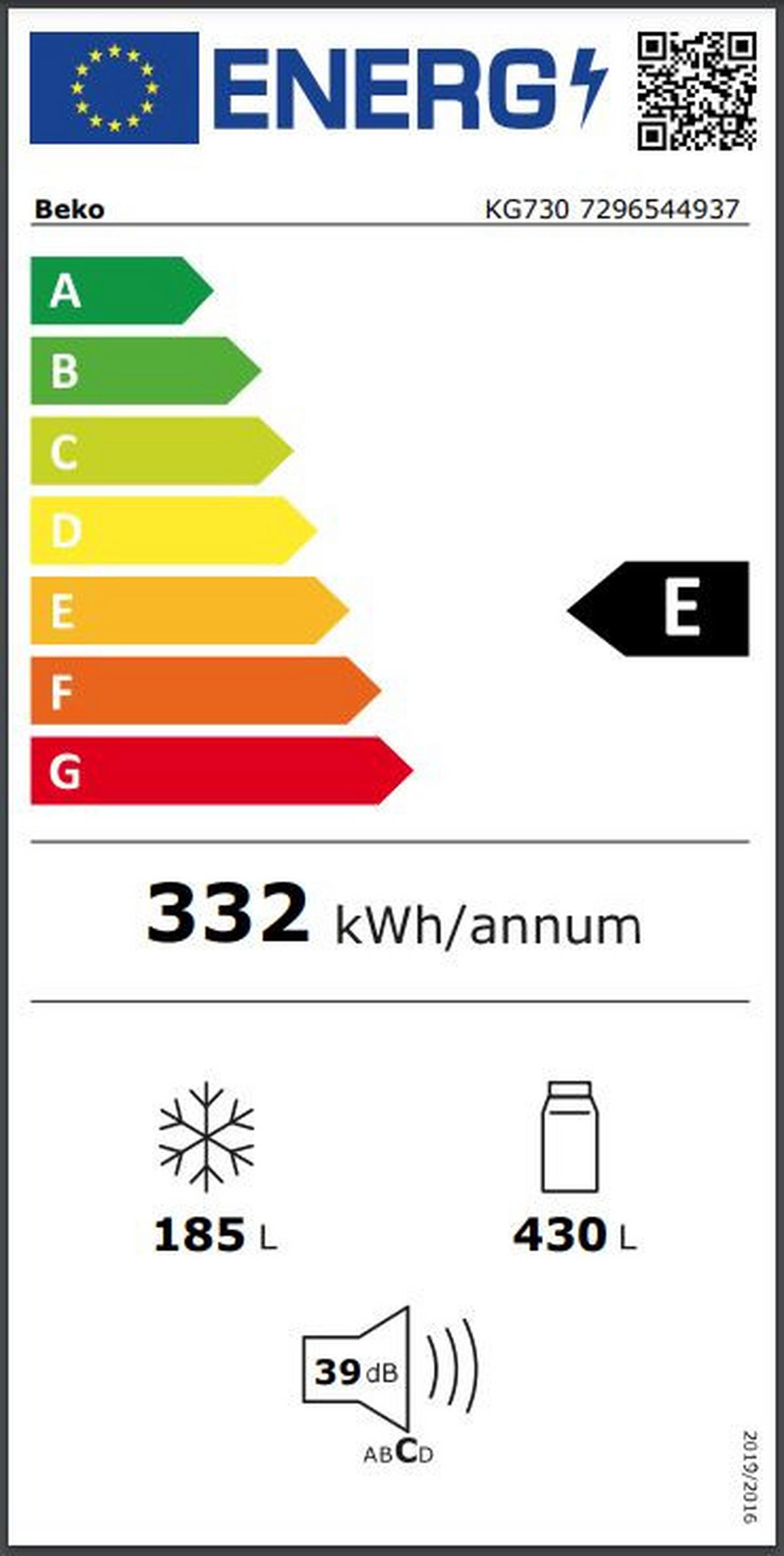 KÜHL-GEFRIER-KOMBINATION KG730  - Grau, Metall (83,2/191,5/74,7cm) - Beko