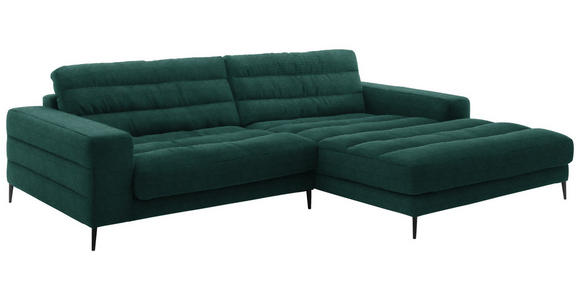 ECKSOFA in Cord Grün  - Schwarz/Grün, Design, Textil/Metall (296/207cm) - Dieter Knoll