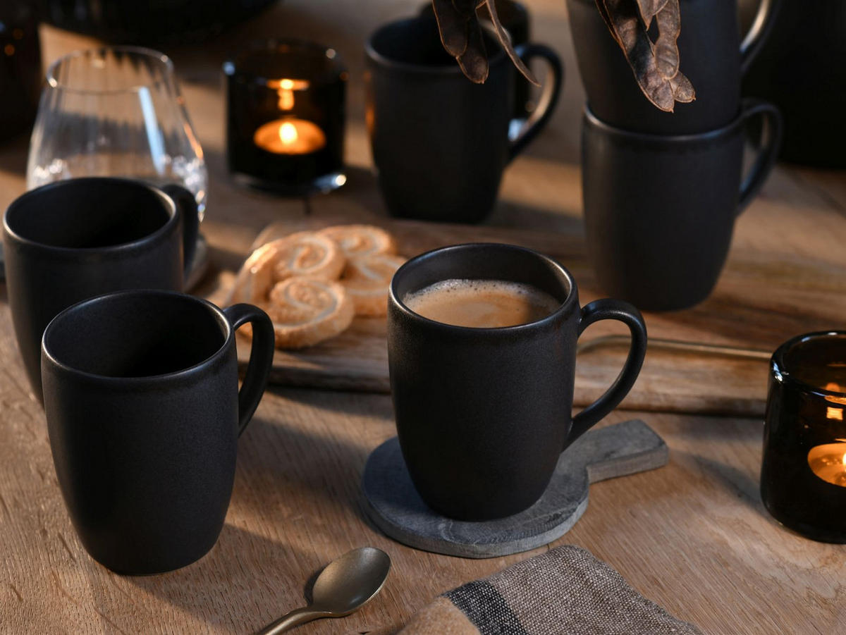 SET KAFFEMUGGAR Soft Touch Black 6 delar  - svart, Basics, keramik (300ml) - Creatable