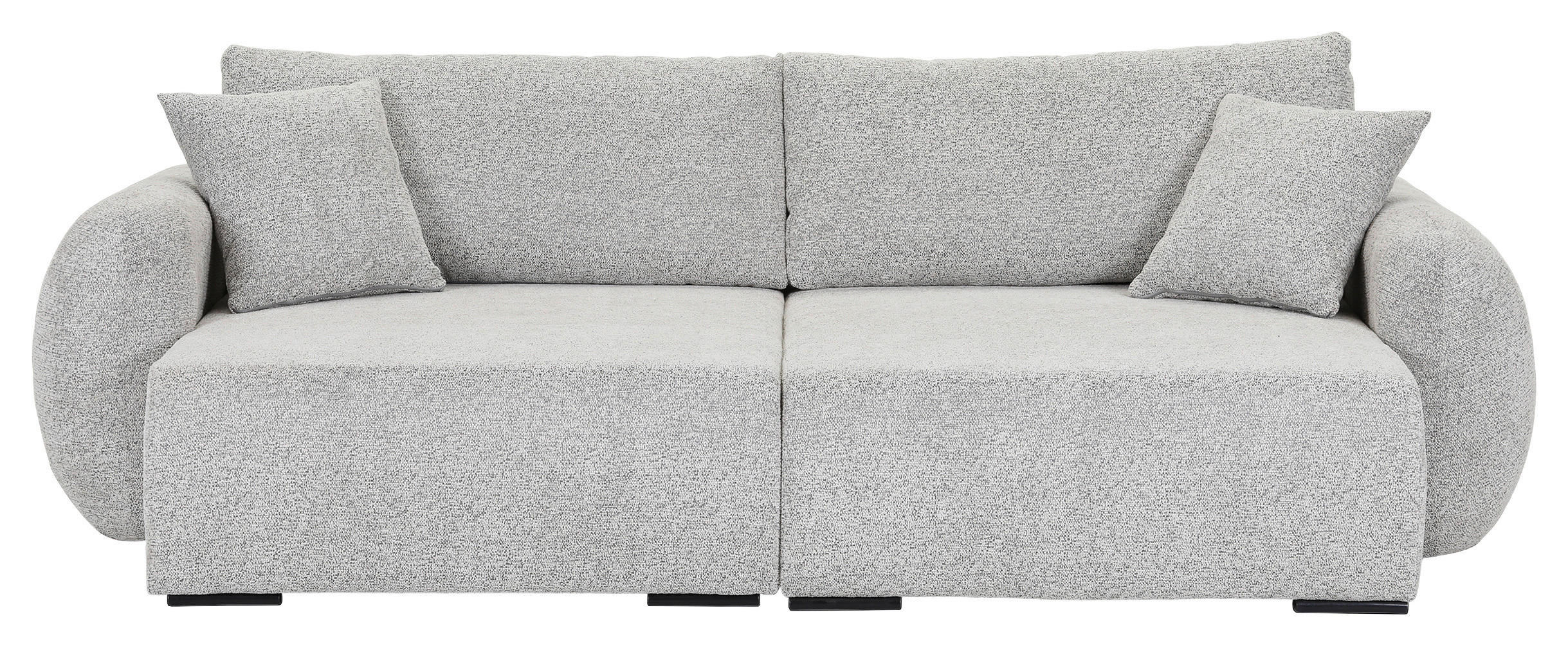 BIGSOFA Flachgewebe Grau  - Schwarz/Grau, KONVENTIONELL, Kunststoff/Textil (250/72/145cm) - Carryhome