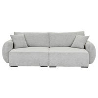 BIGSOFA Flachgewebe Grau  - Schwarz/Grau, KONVENTIONELL, Kunststoff/Textil (250/72/145cm) - Carryhome