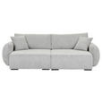 BIGSOFA Flachgewebe Grau  - Schwarz/Grau, KONVENTIONELL, Kunststoff/Textil (250/72/145cm) - Carryhome