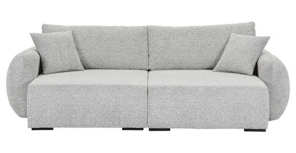 BIGSOFA Flachgewebe Grau  - Schwarz/Grau, KONVENTIONELL, Kunststoff/Textil (250/72/145cm) - Carryhome