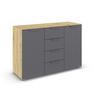 KOMMODE  in 120/81/42 cm  - Dunkelgrau/Eiche Artisan, Design, Holzwerkstoff/Metall (120/81/42cm) - Carryhome
