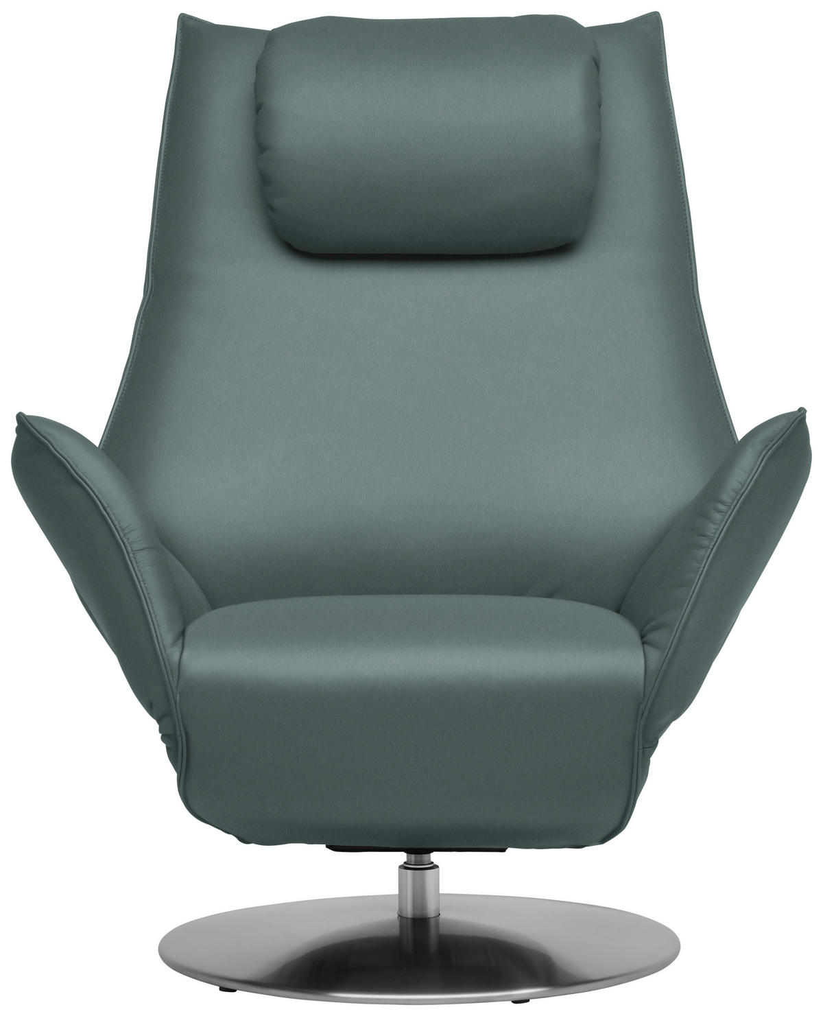 RELAXSESSEL in Leder Blaugrau  - Edelstahlfarben/Blaugrau, Design, Leder/Metall (92/79/90cm) - Koinor
