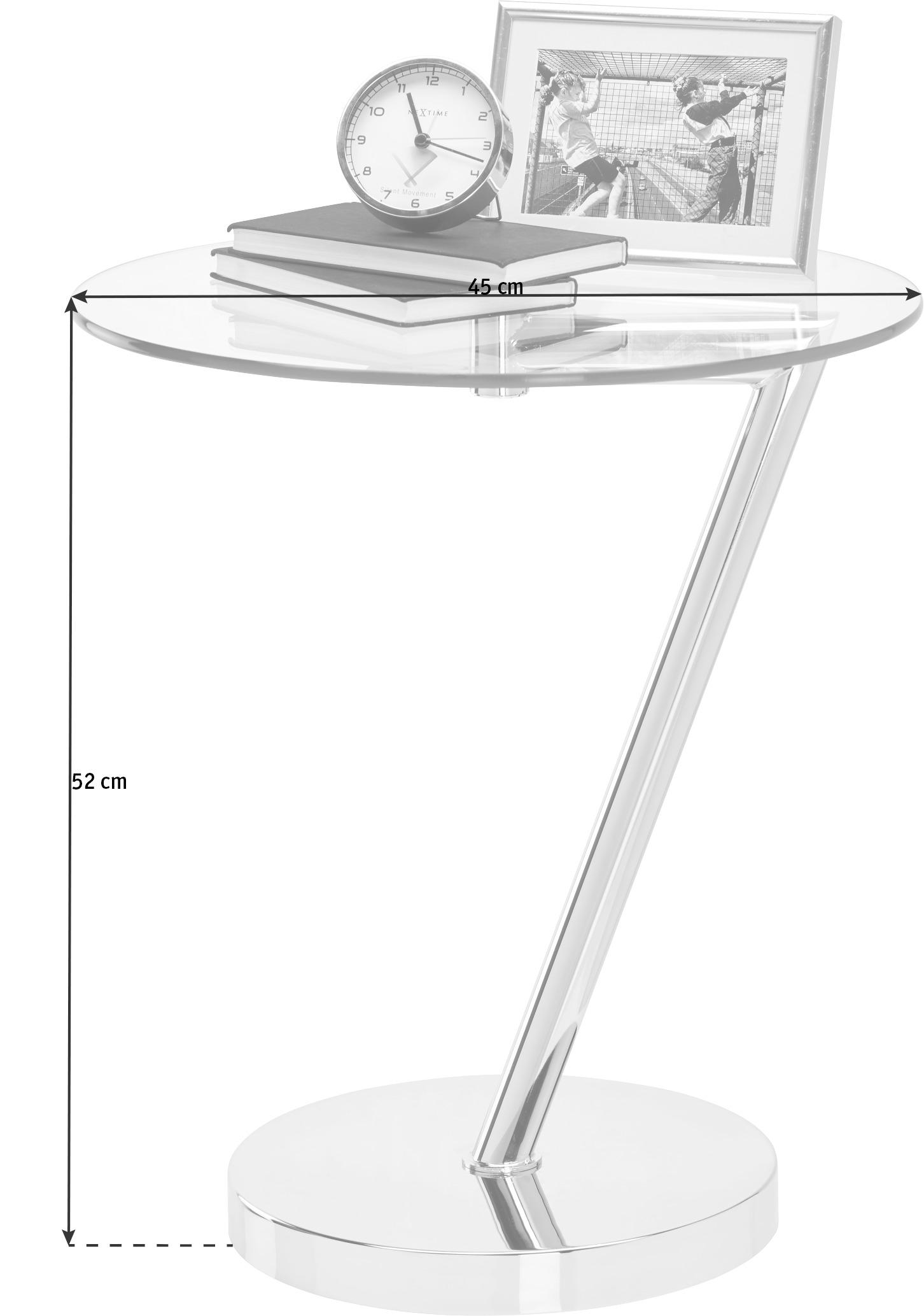 SIDOBORD i metall, glas 45/45/52 cm  - klar/kromfärg, Basics, metall/glas (45/45/52cm) - Xora