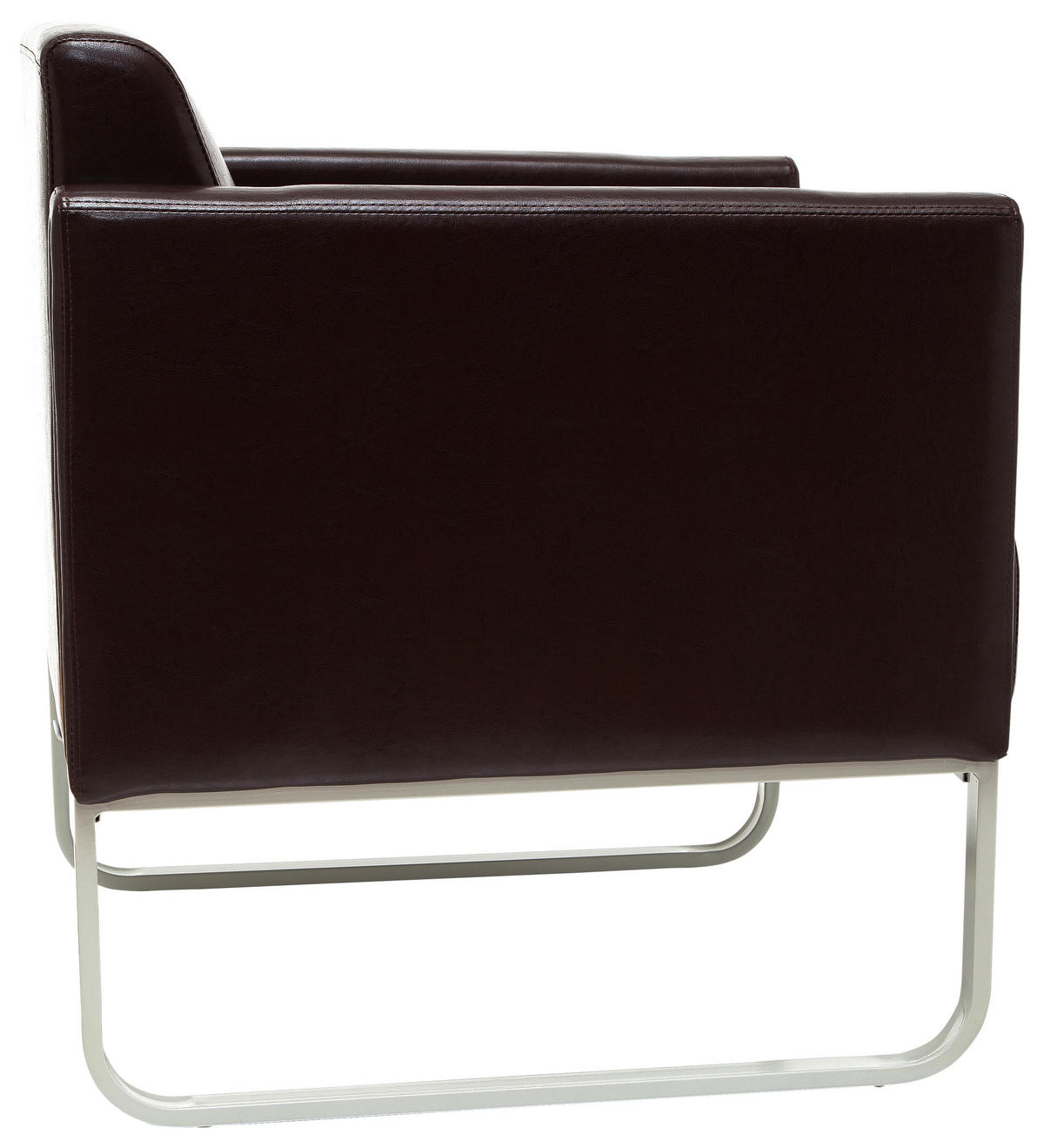 SESSEL in Lederlook Dunkelbraun, Hellgrau  - Dunkelbraun/Hellgrau, MODERN, Textil/Metall (67/78/71cm) - MID.YOU