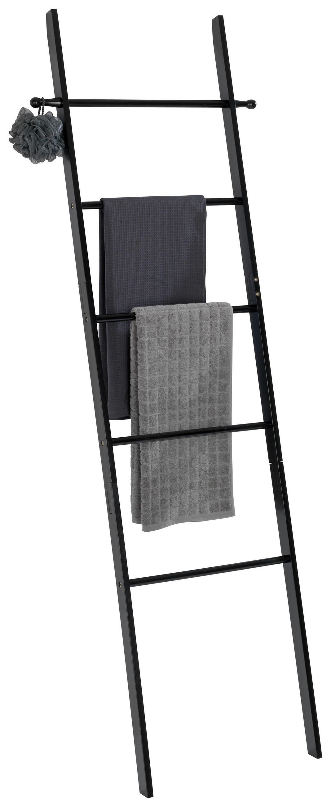 TÖRÖLKÖZŐTARTÓ LÉTRA 43/170/33 cm  - fekete, Basics, fa (43/170/33cm) - Wenko
