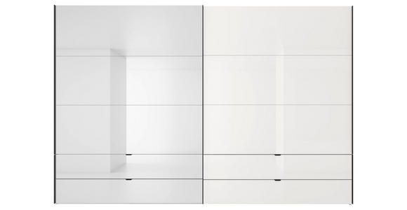 SCHWEBETÜRENSCHRANK 252/222/68 cm 2-türig Weiß  - Schwarz/Weiß, Design, Glas/Holzwerkstoff (252/222/68cm) - Dieter Knoll