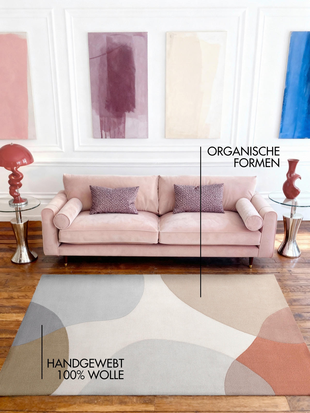 WOLLTEPPICH 120/170 cm Hackney Creme, Multicolor, Pastellblau rechteckig  - Pastellblau/Multicolor, Basics, Textil (120/170cm) - Ted Baker