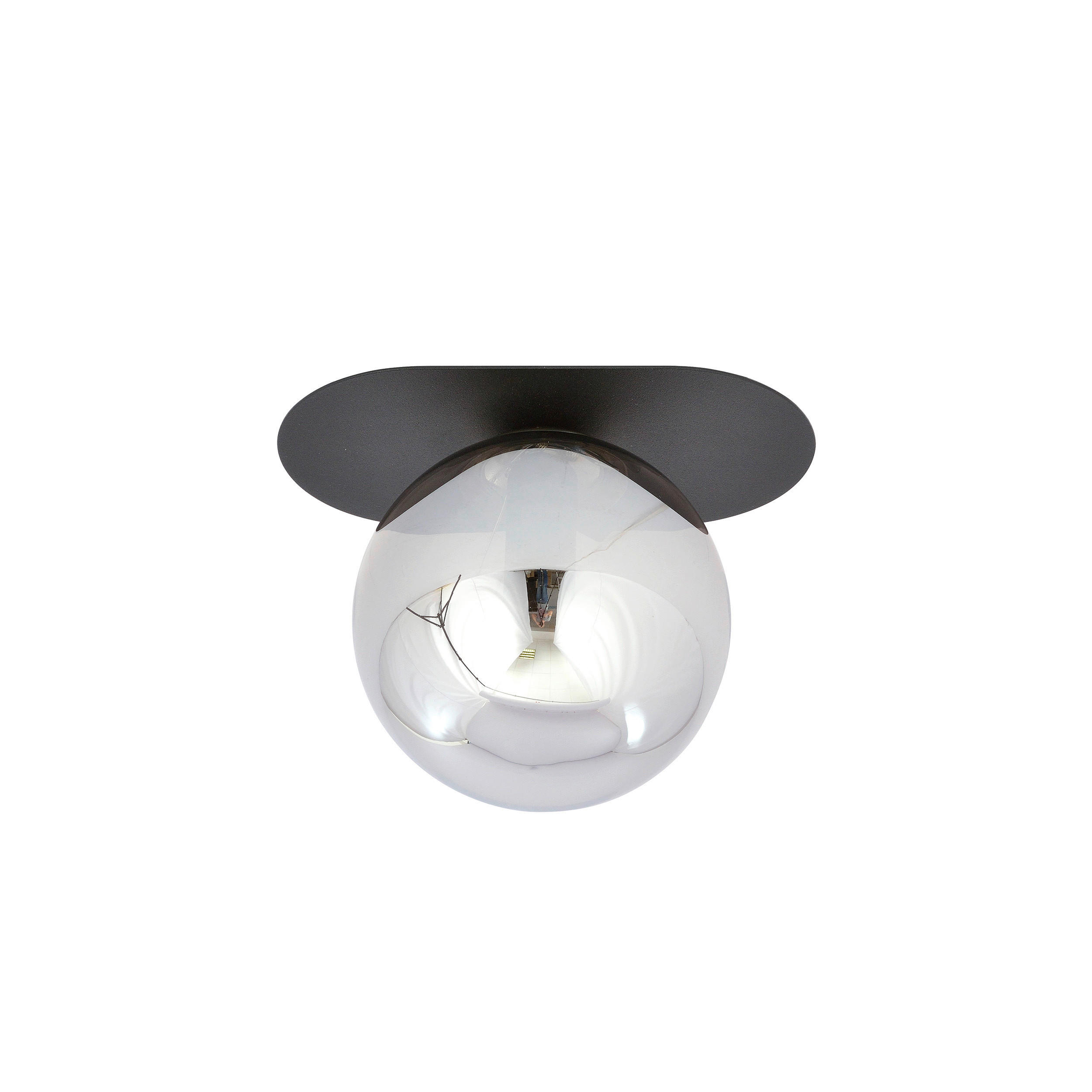 DECKENLEUCHTE 20/14/18 cm  - Schwarz, KONVENTIONELL, Glas/Metall (20/14/18cm)