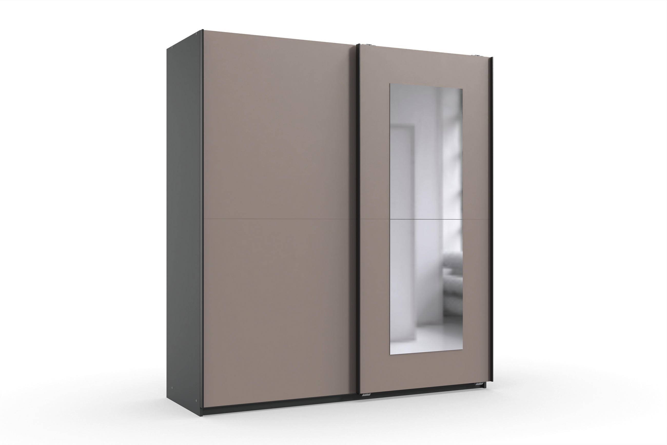 ORMAR S KLIZNIM VRATIMA boje grafita, bež, Sahara   - boje grafita/bež, Moderno, staklo/drvni materijal (180/198/65cm) - Carryhome