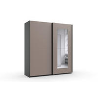 ORMAR S KLIZNIM VRATIMA boje grafita, bež, Sahara   - boje grafita/bež, Moderno, staklo/drvni materijal (180/198/65cm) - Carryhome
