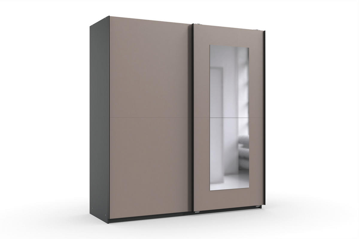 ORMAR S KLIZNIM VRATIMA boje grafita, bež, Sahara   - boje grafita/bež, Moderno, staklo/drvni materijal (180/198/65cm) - Carryhome