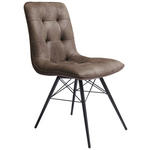 STUHL  Stoffauswahl Mikrofaser  - Schwarz/Braun, Design, Textil/Metall (48/88/62cm) - Hom`in