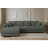 ECKSOFA Dunkelgrau Chenille  - Chromfarben/Dunkelgrau, KONVENTIONELL, Textil/Metall (227/329cm) - Carryhome