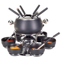 FONDUESET  - Schwarz, Basics, Keramik/Metall (35/28/35cm) - Nouvel