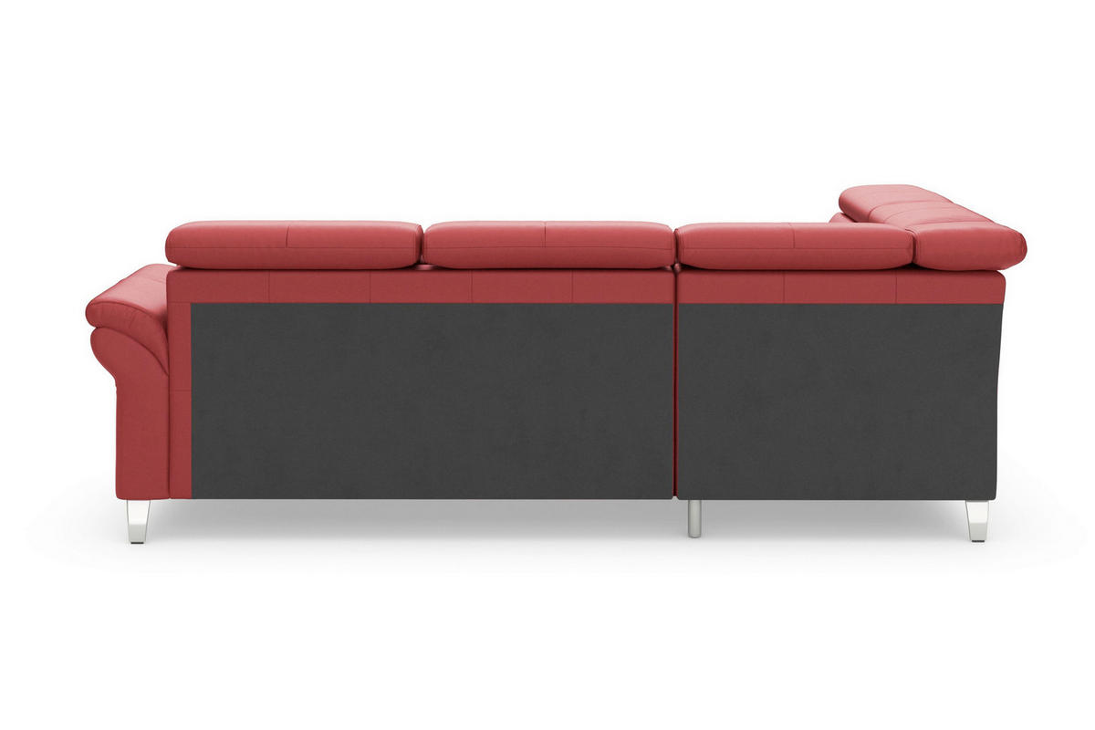 ECKSOFA 194/245 cm ARNGAST E in Echtleder Rot Kopfteilverstellung  194/245 cm  - Chromfarben/Rot, Basics, Leder/Textil (194/245cm) - Sit & More