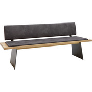 SITZBANK 200/83/57,8 cm in Dunkelgrau, Eichefarben, Schwarz - Dunkelgrau/Eichefarben, Natur, Holz/Holzwerkstoff (200/83/57,8cm) - Anrei
