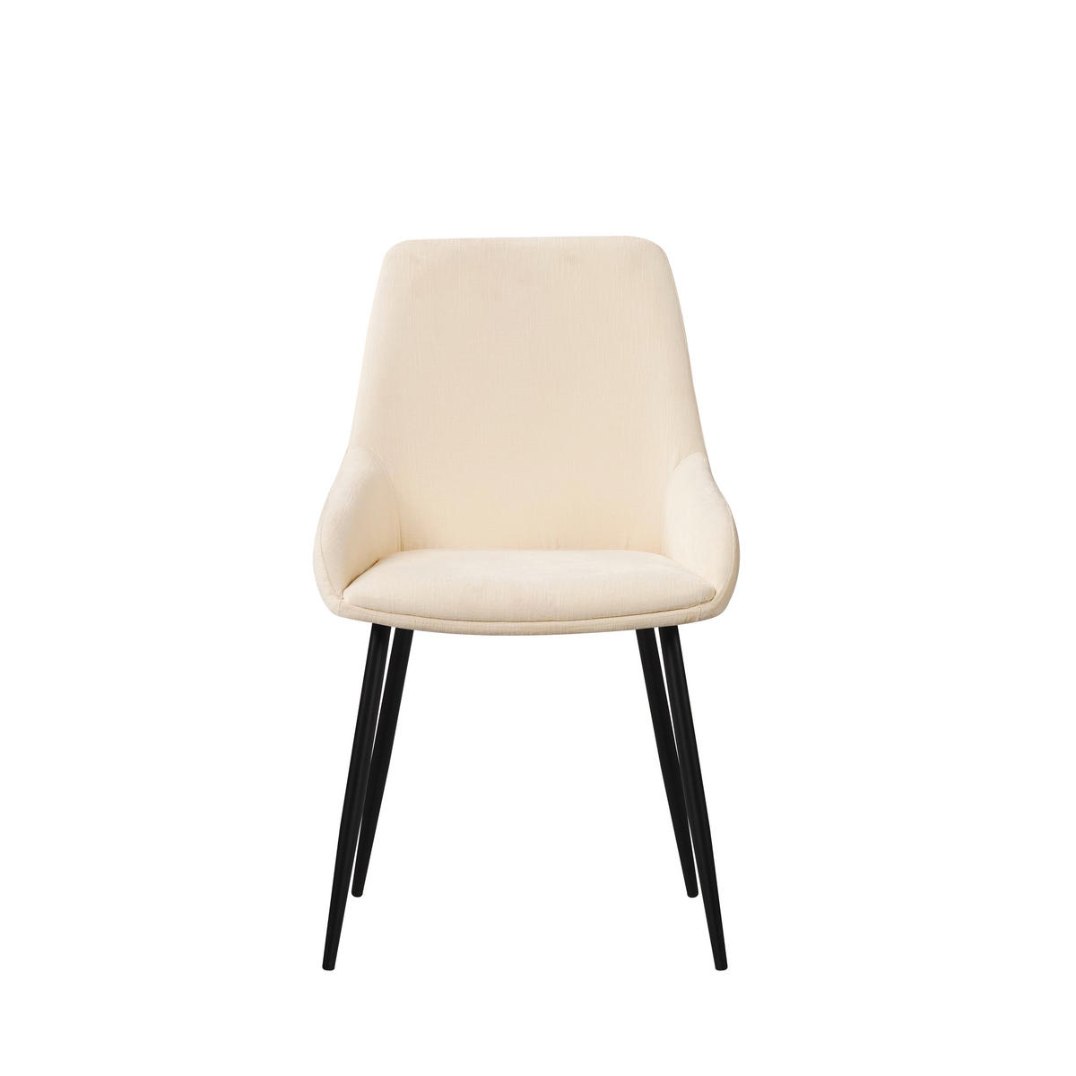 STUHL-SET 2 Stück  in Chenille  - Creme/Schwarz, MODERN, Textil/Metall (52/86/44cm) - MID.YOU