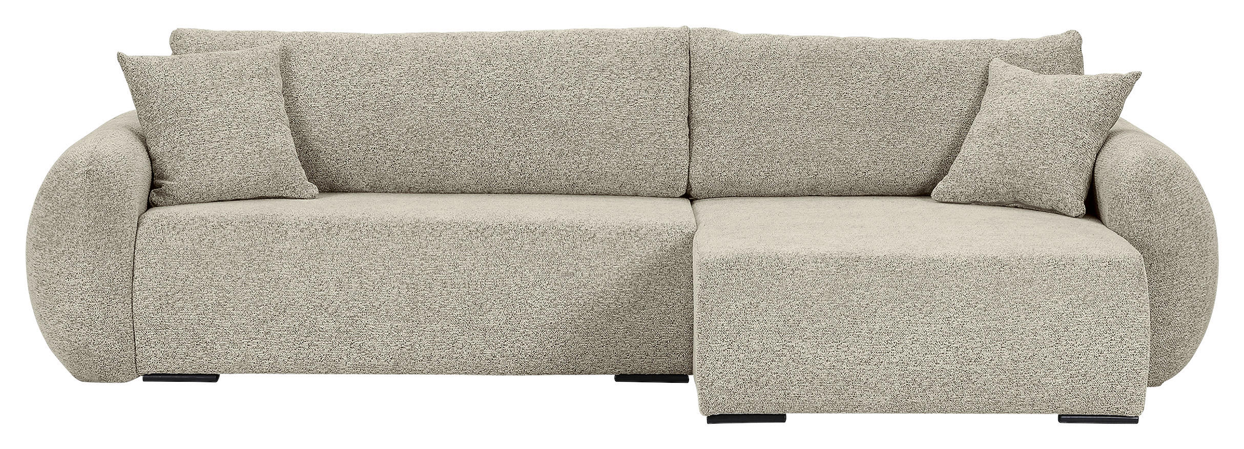 ECKSOFA Mintgrün Flachgewebe Zierkissen, Rückenkissen, Bettkasten, Schlaffunktion, Rücken echt, Liegefläche im Originalstoff  - Schwarz/Mintgrün, KONVENTIONELL, Kunststoff/Textil (145/285cm) - Carryhome