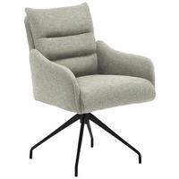 ARMLEHNSTUHL Teddystoff  - Taupe/Schwarz, Design, Textil/Metall (62/86/68cm) - Welnova