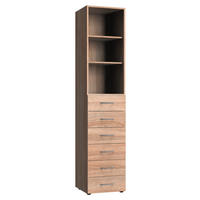 REGAL 40/185/40 cm barve hrasta  - barve hrasta/barve aluminija, Basics, umetna masa/leseni material (40/185/40cm) - Xora