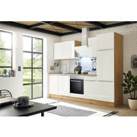 MODULKÖK 280/211/60 cm   i ek Artisan, vit högglans  - aluminiumfärg/vit högglans, Lifestyle, trämaterial/plast (280/211/60cm) - Respekta
