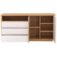 SIDEBOARD  in 162/82/40 cm  - Eichefarben/Weiß Hochglanz, KONVENTIONELL, Holzwerkstoff (162/82/40cm) - Xora