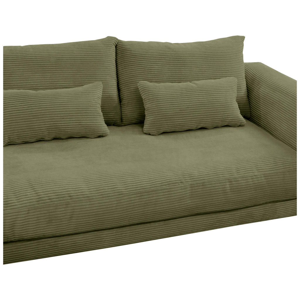 Thumbnail - Livetastic Ecksofa, Olivgrün, Textil, 3-Sitzer, Füllung: Schaumstoff,Silikon, Ottomane links, L-Form, 313x172 cm, Made i...
