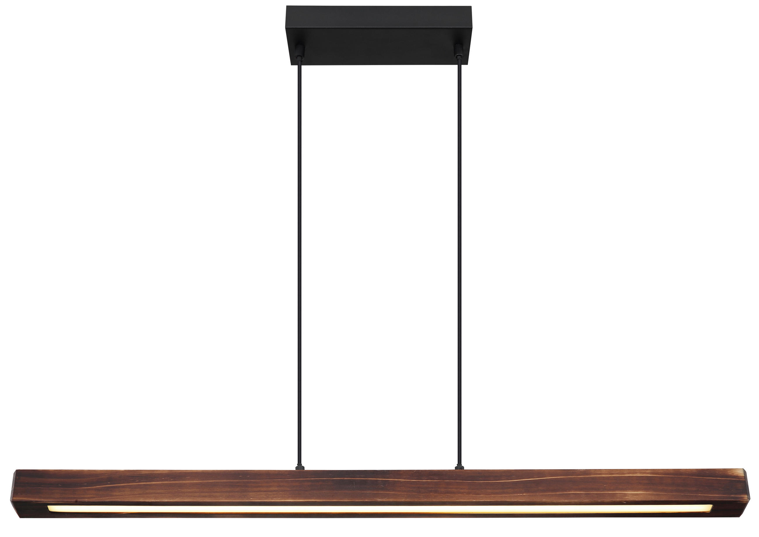 LED-HÄNGELEUCHTE 90/8/120 cm    - Dunkelbraun/Schwarz, Natur, Holz/Kunststoff (90/8/120cm) - Globo