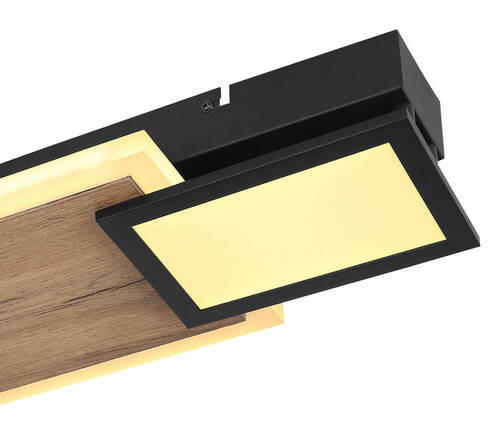 STROPNA LED-SVETILKA   //3000 K/230 V/ - črna/opal, Design, kovina/umetna masa (71,5/25/8cm) - Globo