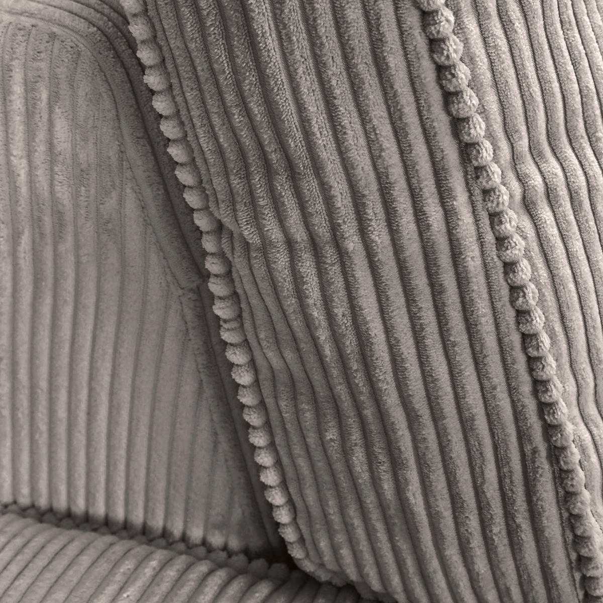 ECKSOFA Taupe Cord Zierkissen, Rückenkissen, Rücken echt  - Taupe/Schwarz, MODERN, Kunststoff/Textil (228/307cm) - Carryhome