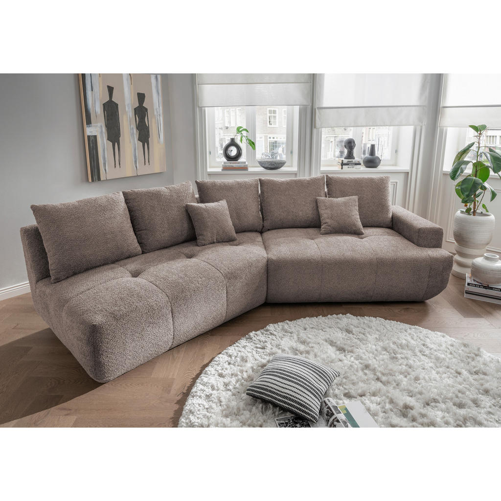 Thumbnail - Livetastic Bigsofa, Taupe, Textil, Uni, 4-Sitzer, Füllung: Schaumstoff, 323x91x155 cm, Made in EU, seitenverkehrt erhält...