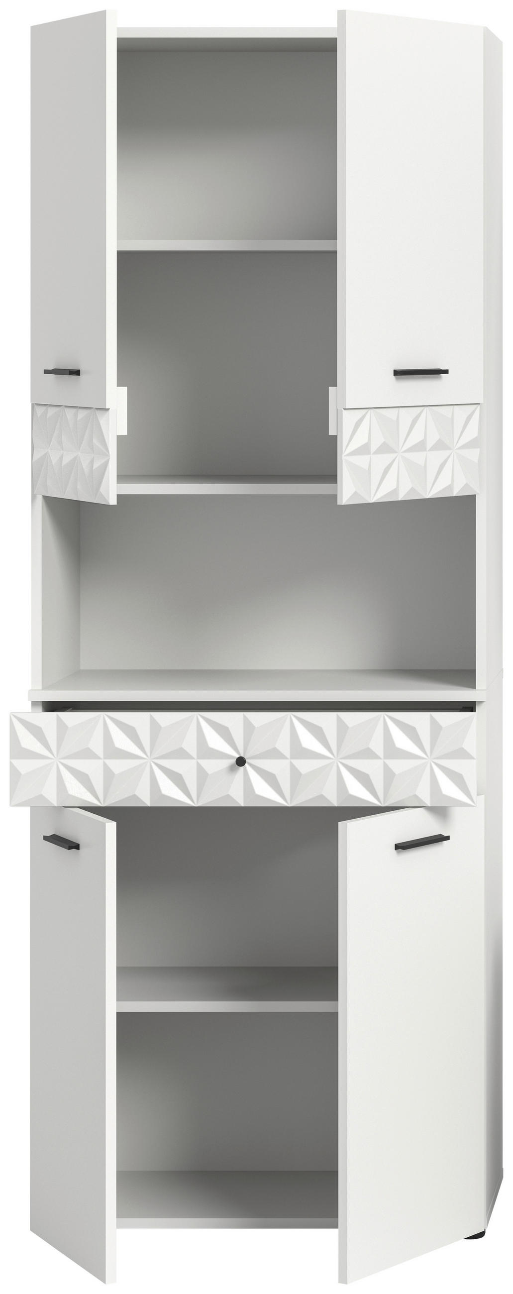 VISOKA OMARA 70/187/34 cm  - črna/bela, Moderno, kovina/umetna masa (70/187/34cm) - MID.YOU