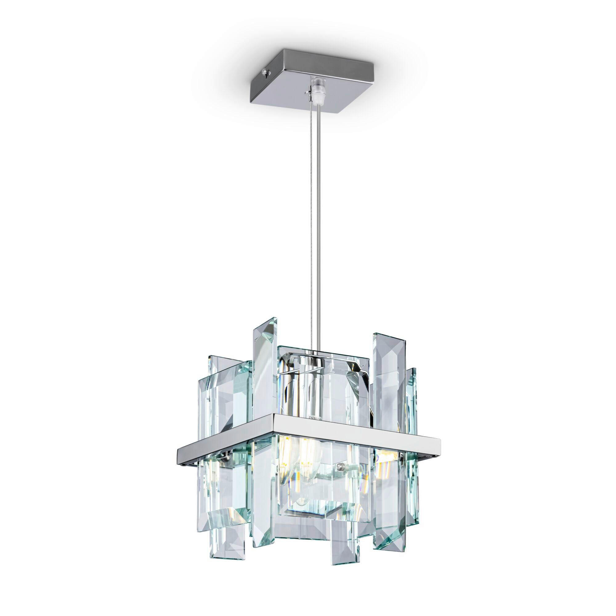PENDELLEUCHTE 21/24 cm    - Chromfarben/Transparent, Trend, Glas/Metall (21/24cm) - MAYTONI