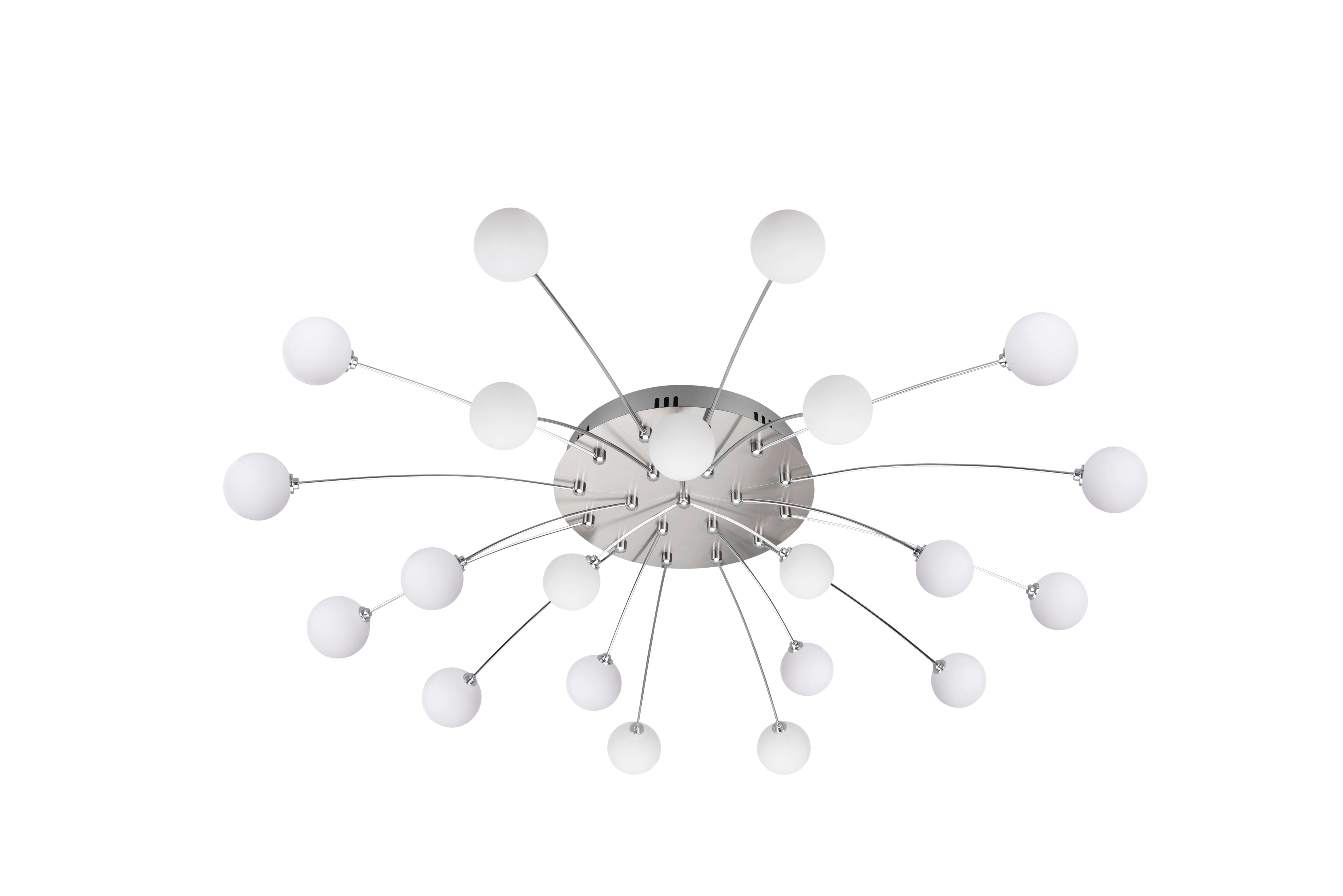 LED-DECKENLEUCHTE  96,5/15,5 cm    - Weiß/Nickelfarben, Basics, Glas/Metall (96,5/15,5cm) - Trio Leuchten