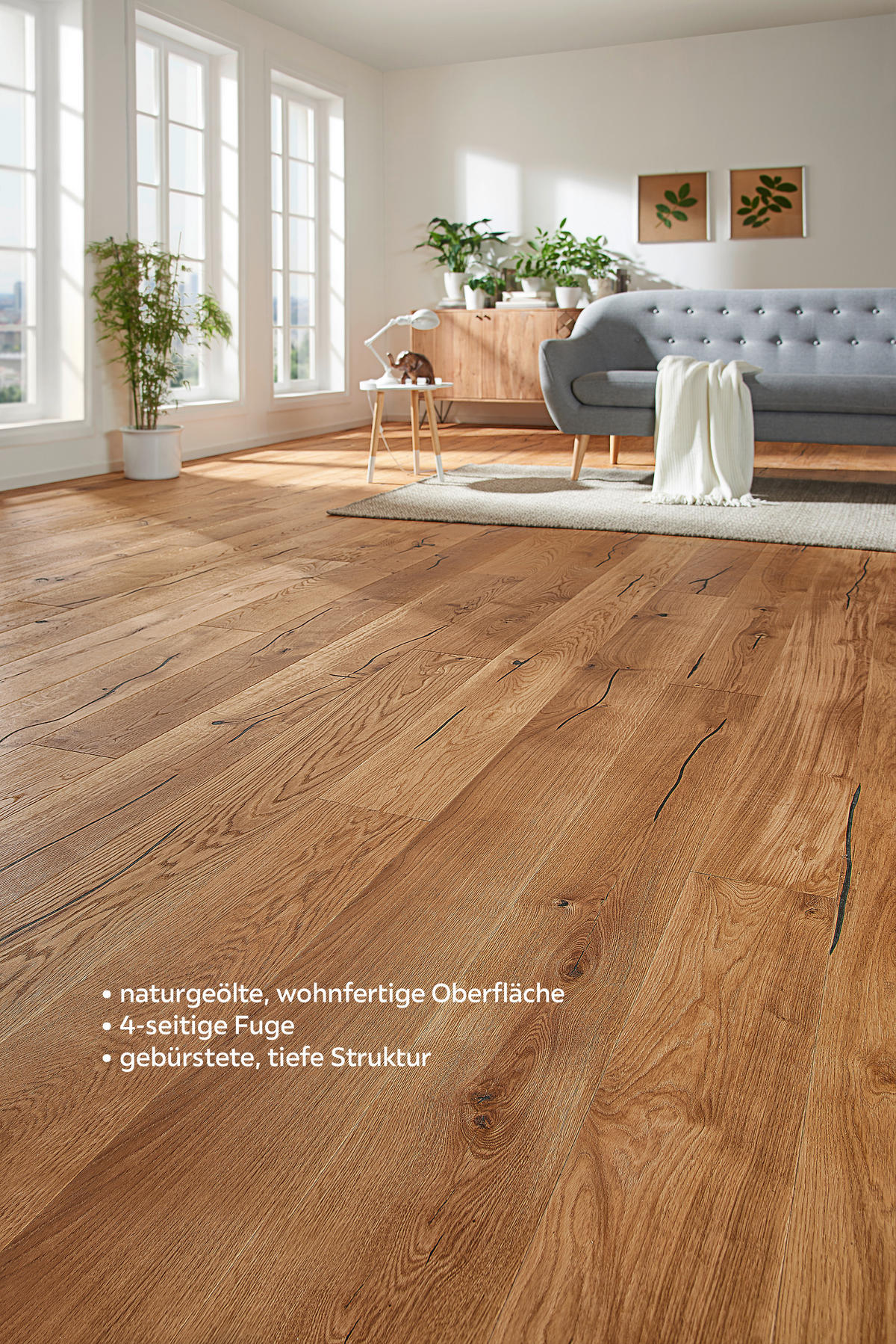 LANDHAUSDIELE, Eiche Catania  per  m² - Eichefarben, LIFESTYLE, Holz (220,5/17,6/1,2cm) - Waldwelt