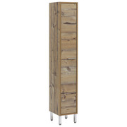 HOCHSCHRANK 25/152/30 cm - Fichtefarben/Chromfarben, Design, Holzwerkstoff/Metall (25/152/30cm) - Stylife
