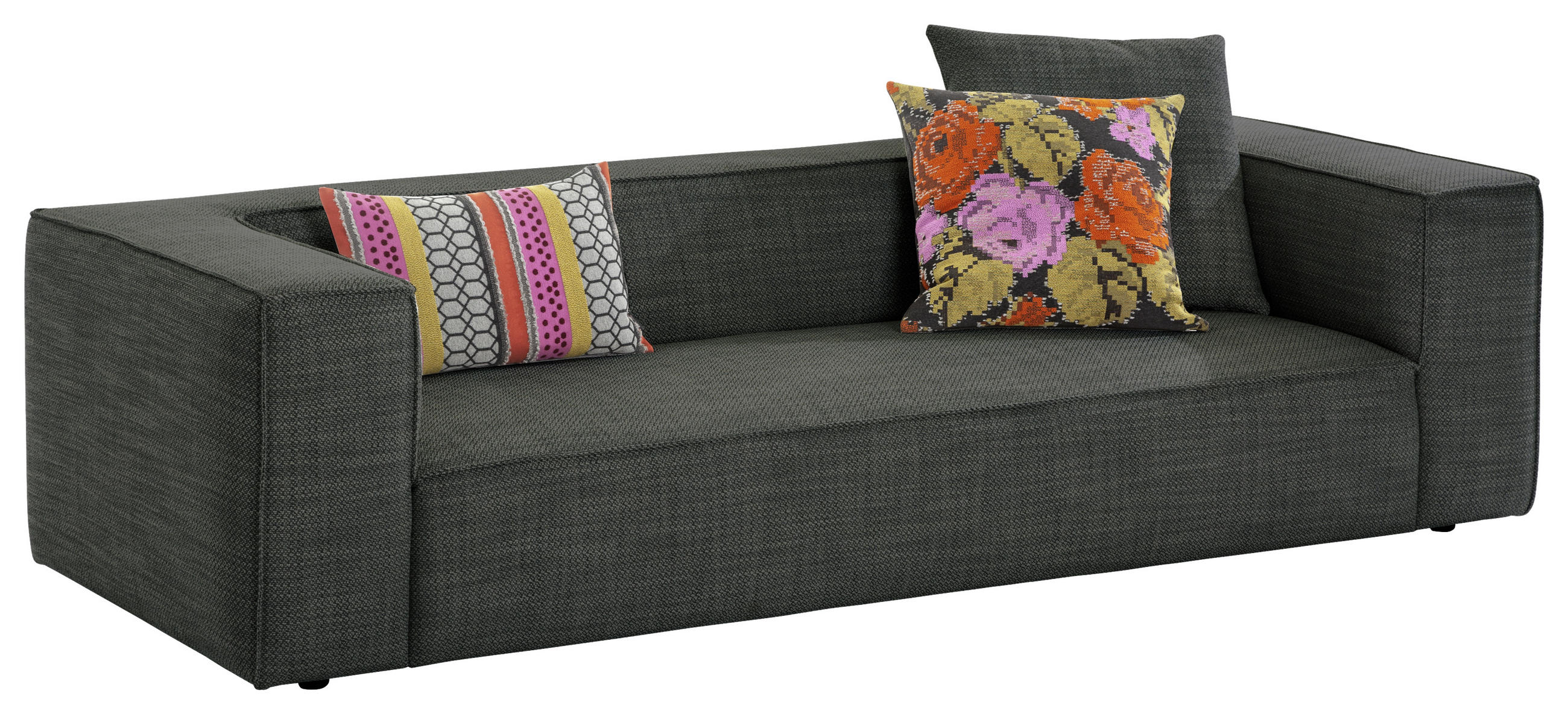 TROJMIESTNA POHOVKA, textil, antracitová - čierna/antracitová, Modern, textil/plast (260/66/104cm) - W.Schillig