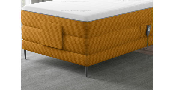 BOXSPRINGBETT 100/200 cm  in Currygelb  - Currygelb/Schwarz, Natur, Textil/Metall (100/200cm) - Esposa