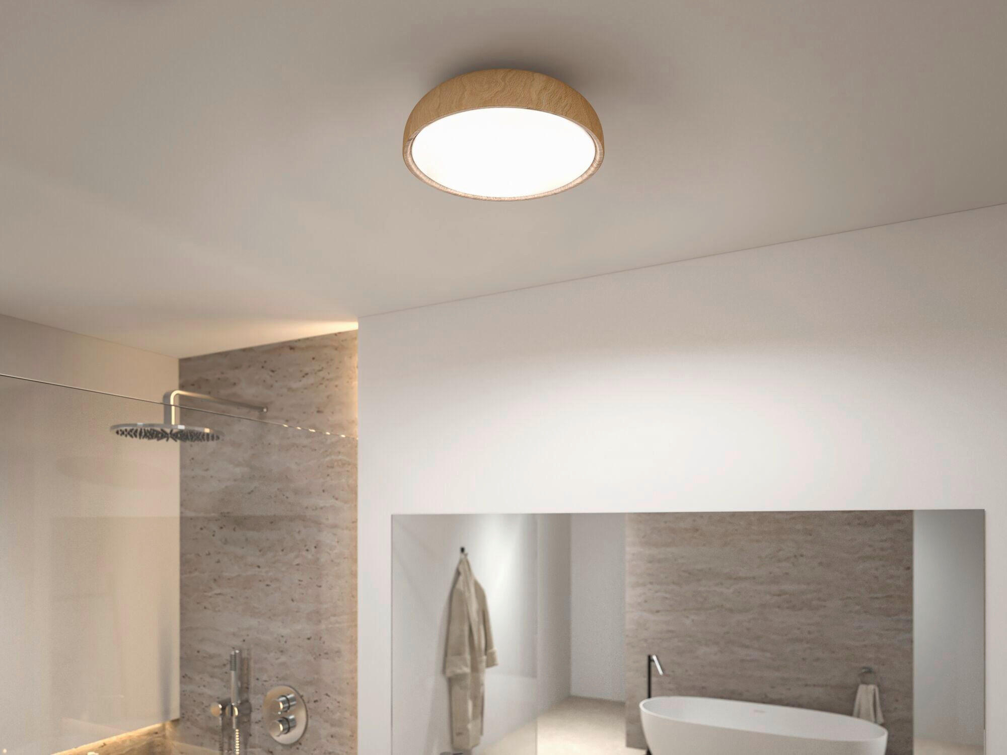LED-DECKENLEUCHTE Oka 36/10,5 cm   - Ahornfarben, Basics, Kunststoff (36/10,5cm) - Paulmann