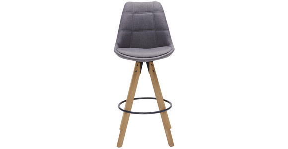 BARHOCKER Webstoff Eichefarben, Dunkelgrau Stoffauswahl  - Eichefarben/Dunkelgrau, Design, Holz/Textil (49/113,5/56cm) - Carryhome