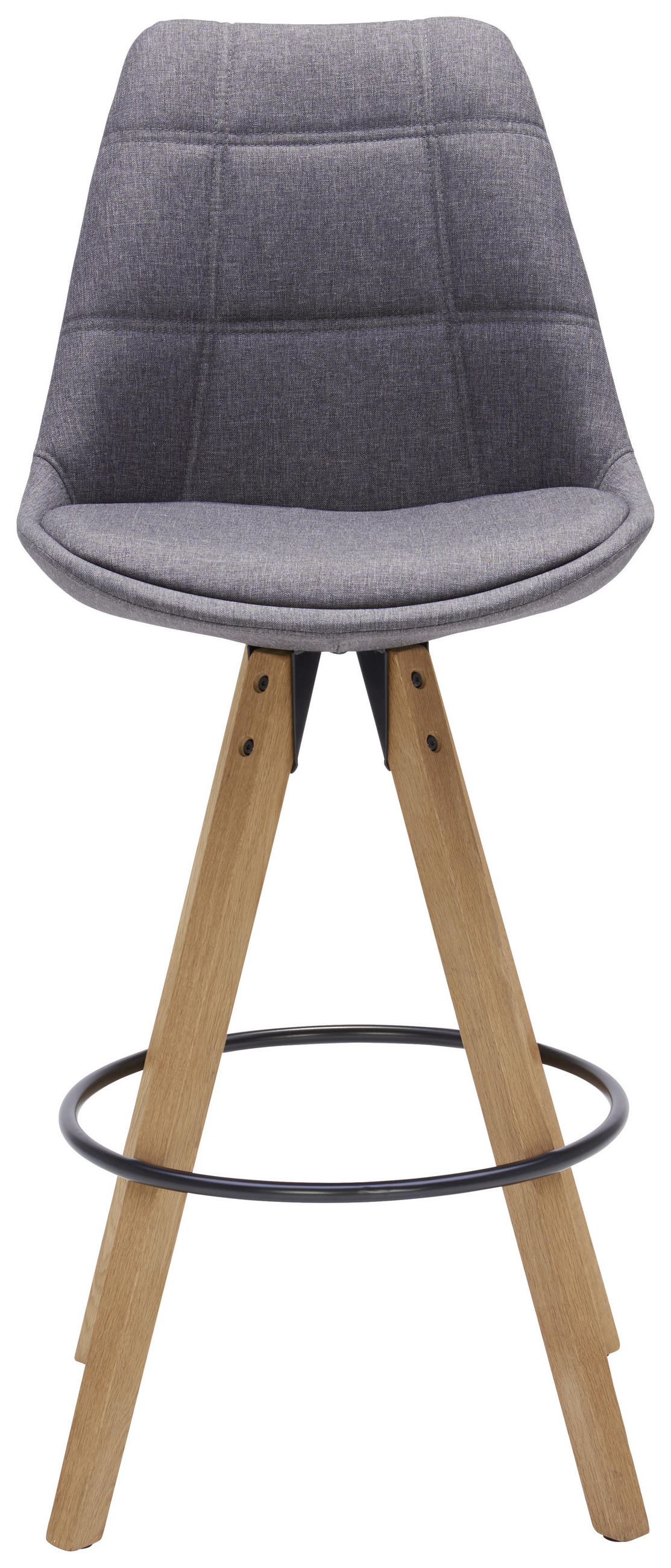 BAROVÁ STOLIČKA, farba duba, tmavosivá - čierna/farba duba, Design, kov/drevo (49/113,5/56cm) - Carryhome