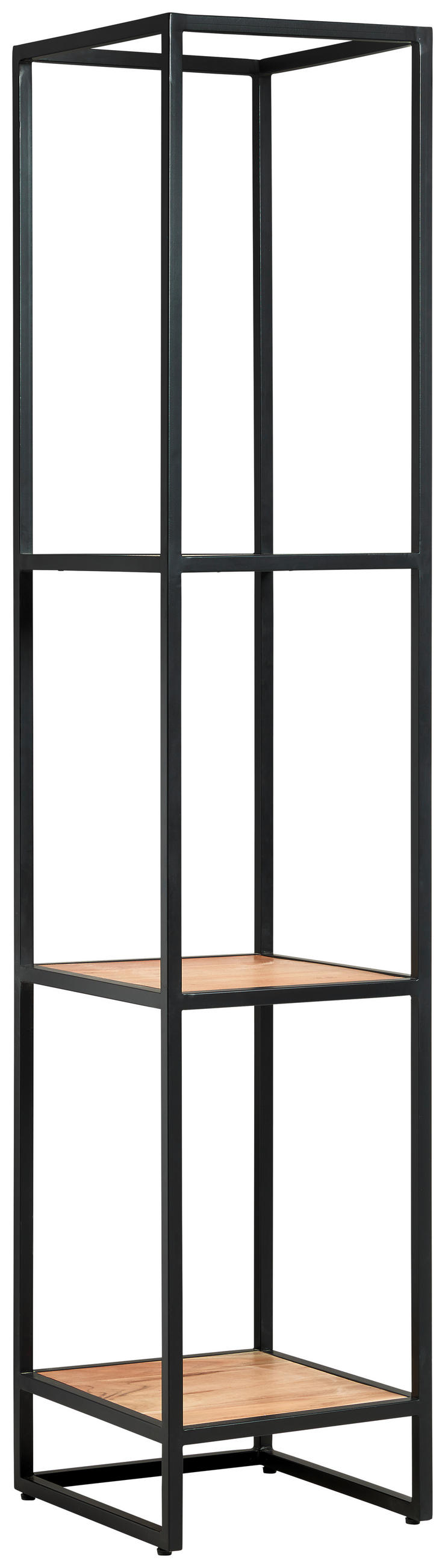 REGAL Akazie massiv Honig, Schwarz  - Schwarz/Honig, Design, Holz/Metall (37/184/42cm) - MID.YOU